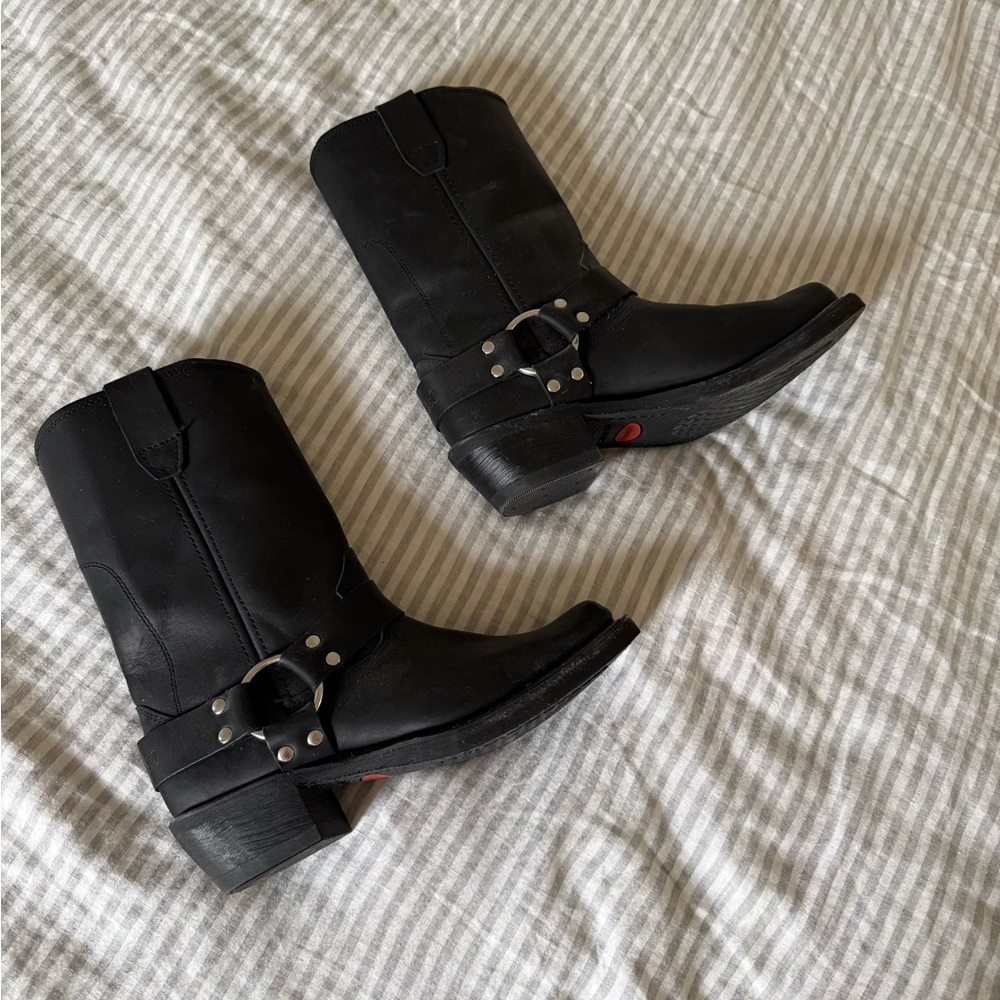 Durango Black Leather Harness Boots